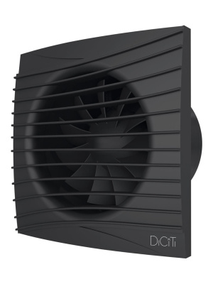 Вентилятор накладной SILENT D125 обр.клапан Matt black DICITI