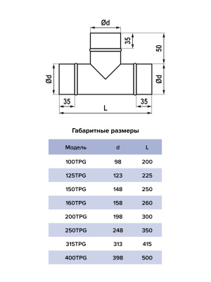 Тройник TPG D160 оцинк.сталь ERA PRO